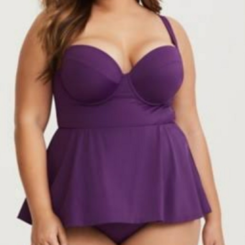 Torrid Vixen Peplum Skirt Demi Bra Purple